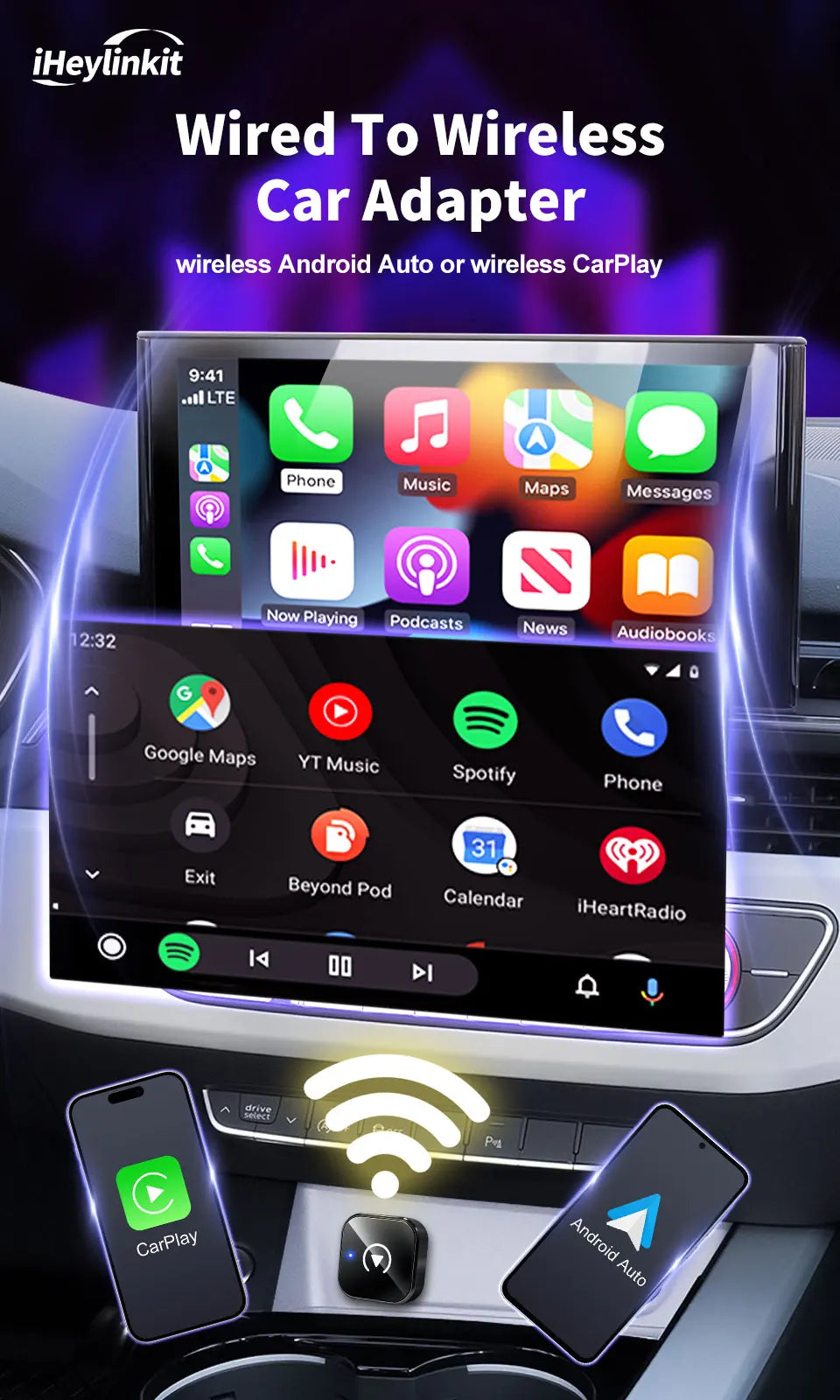Wireless CarPlay Adapter High-Quality Smart Box 5GHz WiFi Type-C/USB Car Accessory
