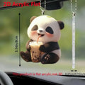 Panda Drinking Boba Tea 2D Acrylic Cartoon Mirror Pendant