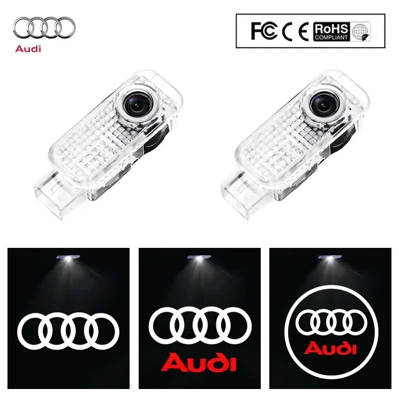 2Pcs Led Car Door Logo Light HD