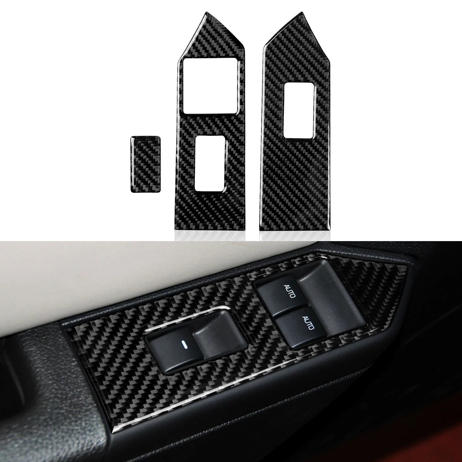 For Ford Mustang GT Shelby (2010-2014) Carbon Fiber Center Console Gear Shift Panel Steering Wheel Trim
