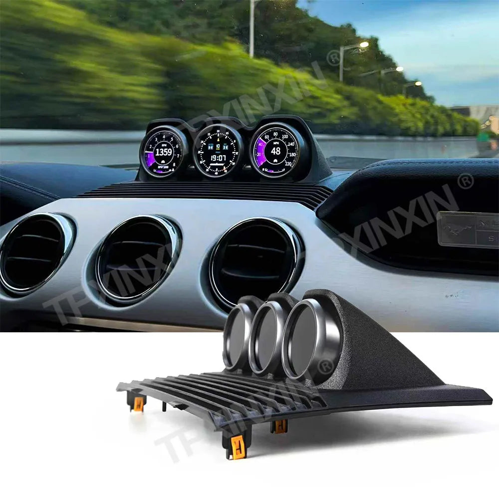 Pressure Gauge For Ford Mustang 2015~2023 Virtual Cockpit Speed Meter Dashboard Display