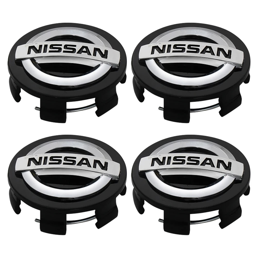 60mm Car Logo Wheel Center Caps Rim Badge Covers for Nissan Qashqai X J10 J11 Trail Tiida Teana Skyline Juke X-trail Accessories