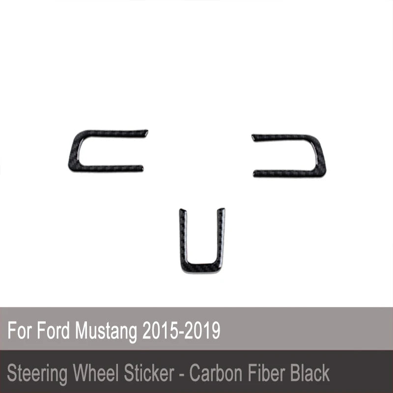 Carbon Fiber Interior Car Steering Wheel Cover For Ford Mustang 2015-2019