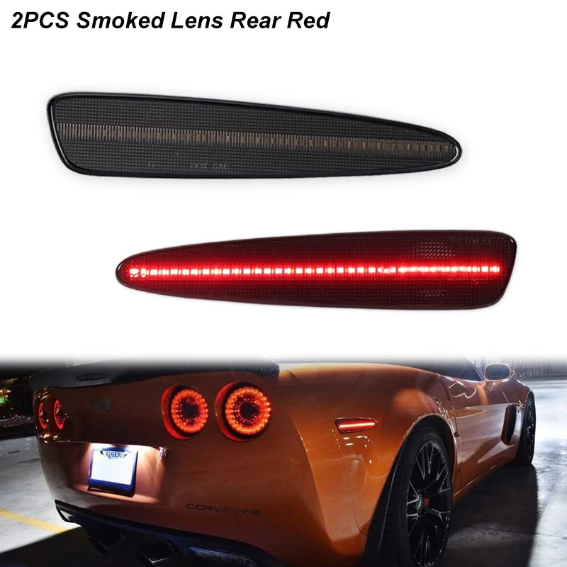Amber Red or White LED Light Front Rear Bumper  Fender Light For Chevy Corvette C6 2005-2013