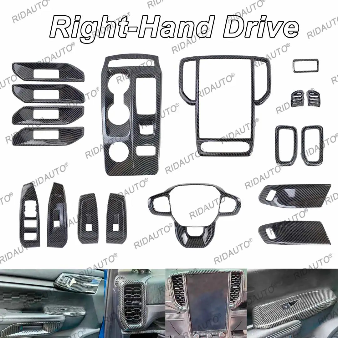 Carbon Fiber Interior Cover For FORD RANGER WILDTRAK 2023 2024