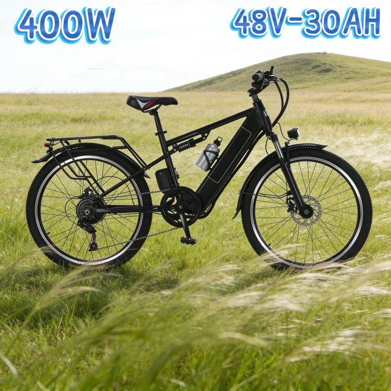 Ebike 400W Battery 48V 30AH lithium 26-inch tire electric bicycle