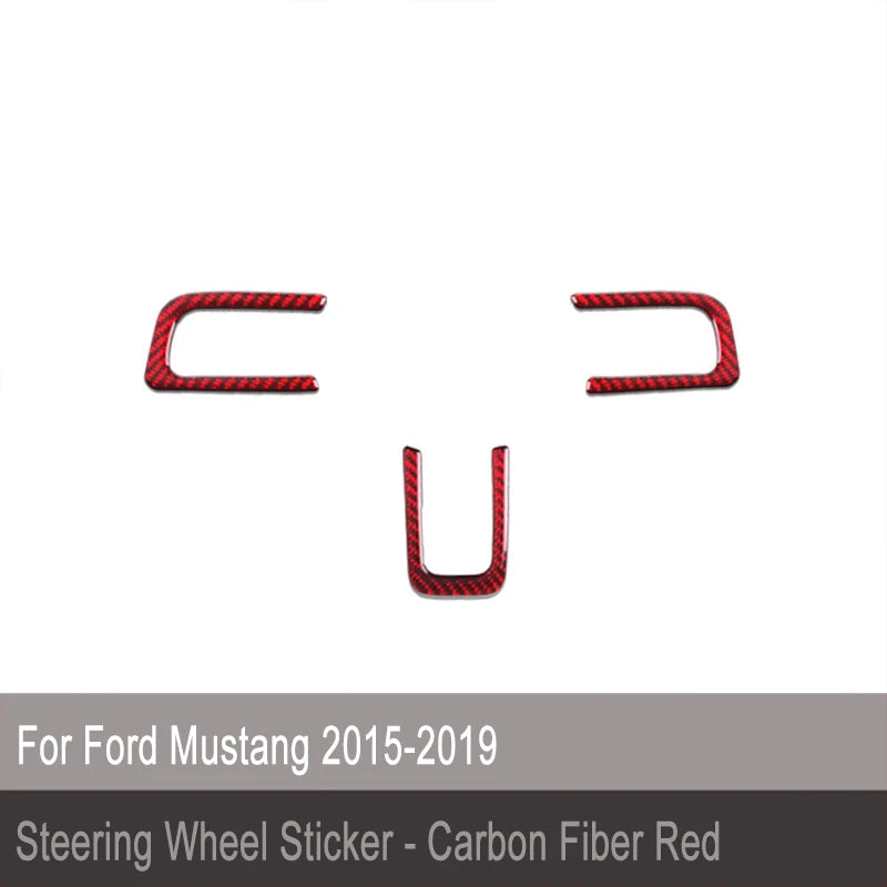 Carbon Fiber Interior Car Steering Wheel Cover For Ford Mustang 2015-2019