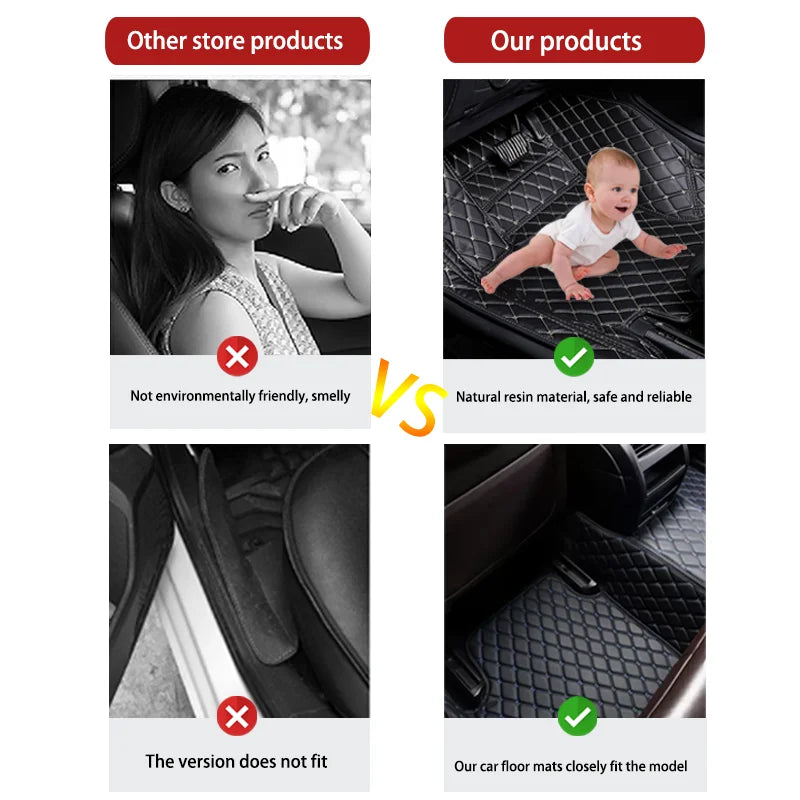 Luxury Leather Car Mat Ibiza 6J 6P MK4 Durable & Waterproof Floorboard Cover