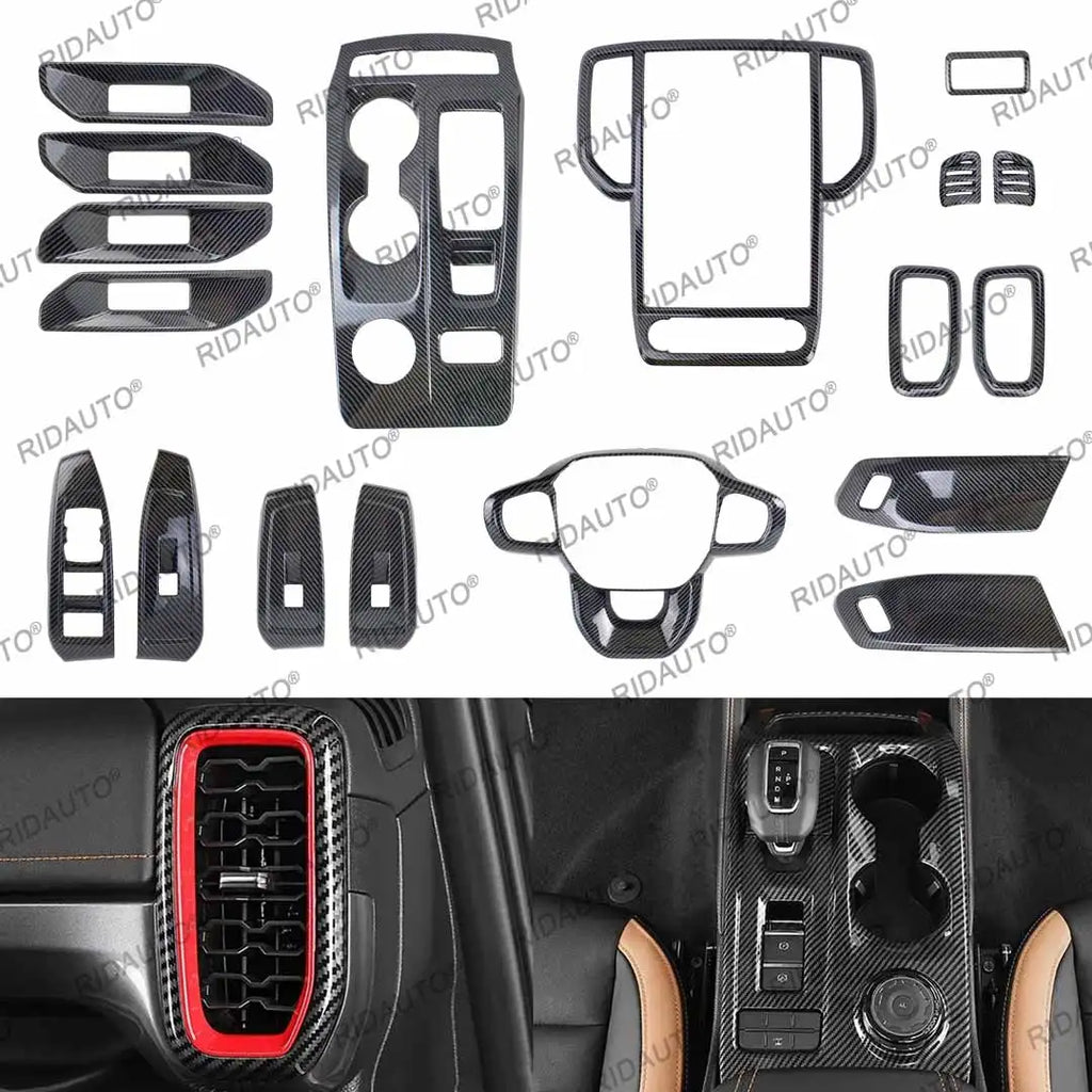 Carbon Fiber Interior Cover For FORD RANGER WILDTRAK 2023 2024