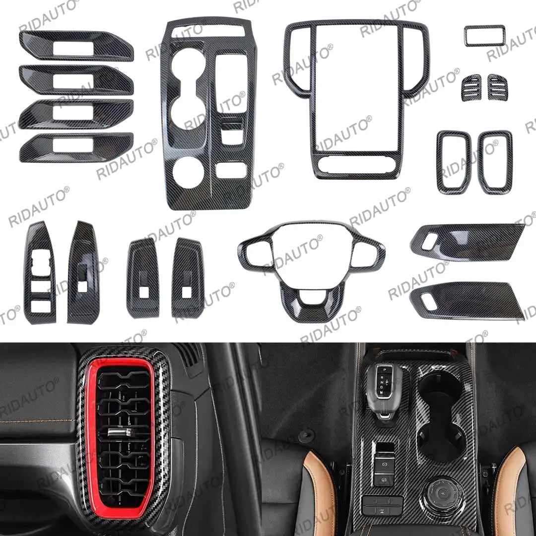 Carbon Fiber Interior Cover For FORD RANGER WILDTRAK 2023 2024