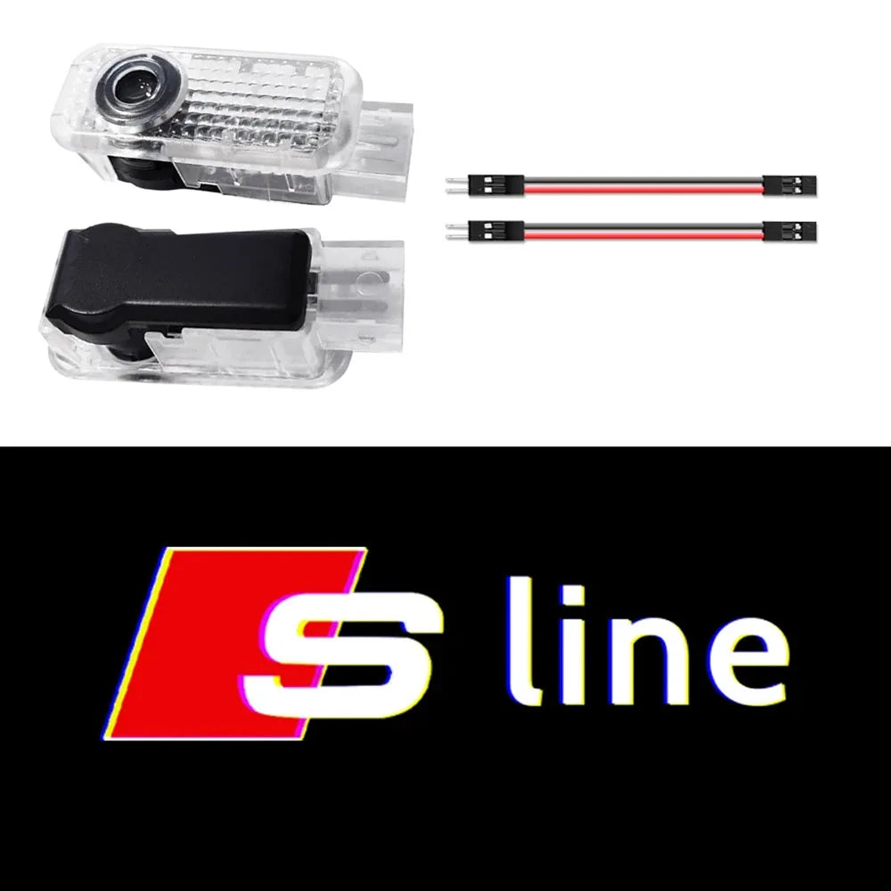 2Pcs Led Car Door Logo Light HD