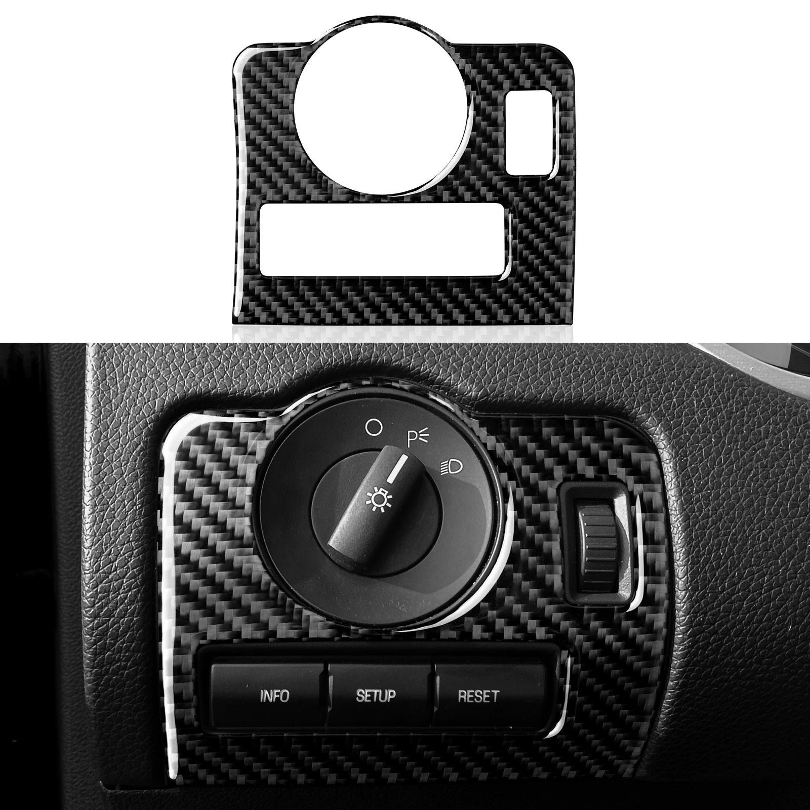 For Ford Mustang GT Shelby (2010-2014) Carbon Fiber Center Console Gear Shift Panel Steering Wheel Trim