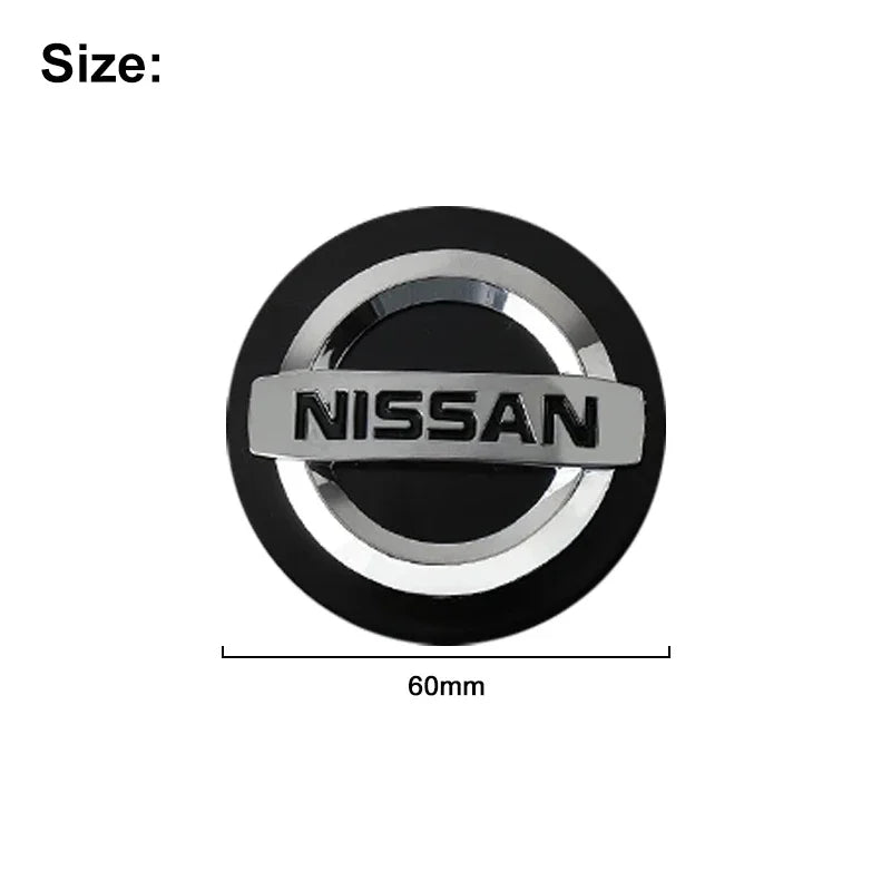60mm Car Logo Wheel Center Caps Rim Badge Covers for Nissan Qashqai X J10 J11 Trail Tiida Teana Skyline Juke X-trail Accessories