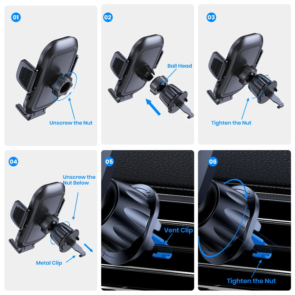 TOPK Air Vent Car Mount,[Big Phones&Thick Case Friendly] for All Phones