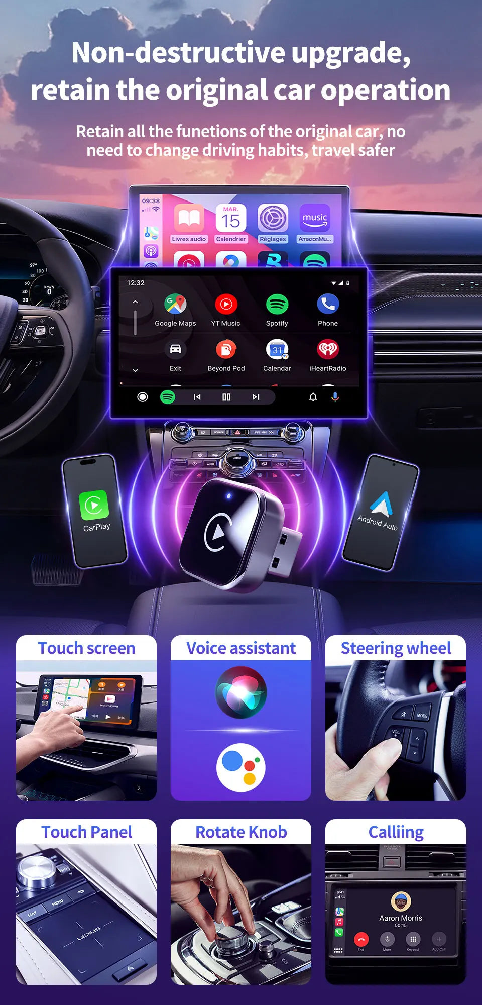 Wireless CarPlay Adapter High-Quality Smart Box 5GHz WiFi Type-C/USB Car Accessory