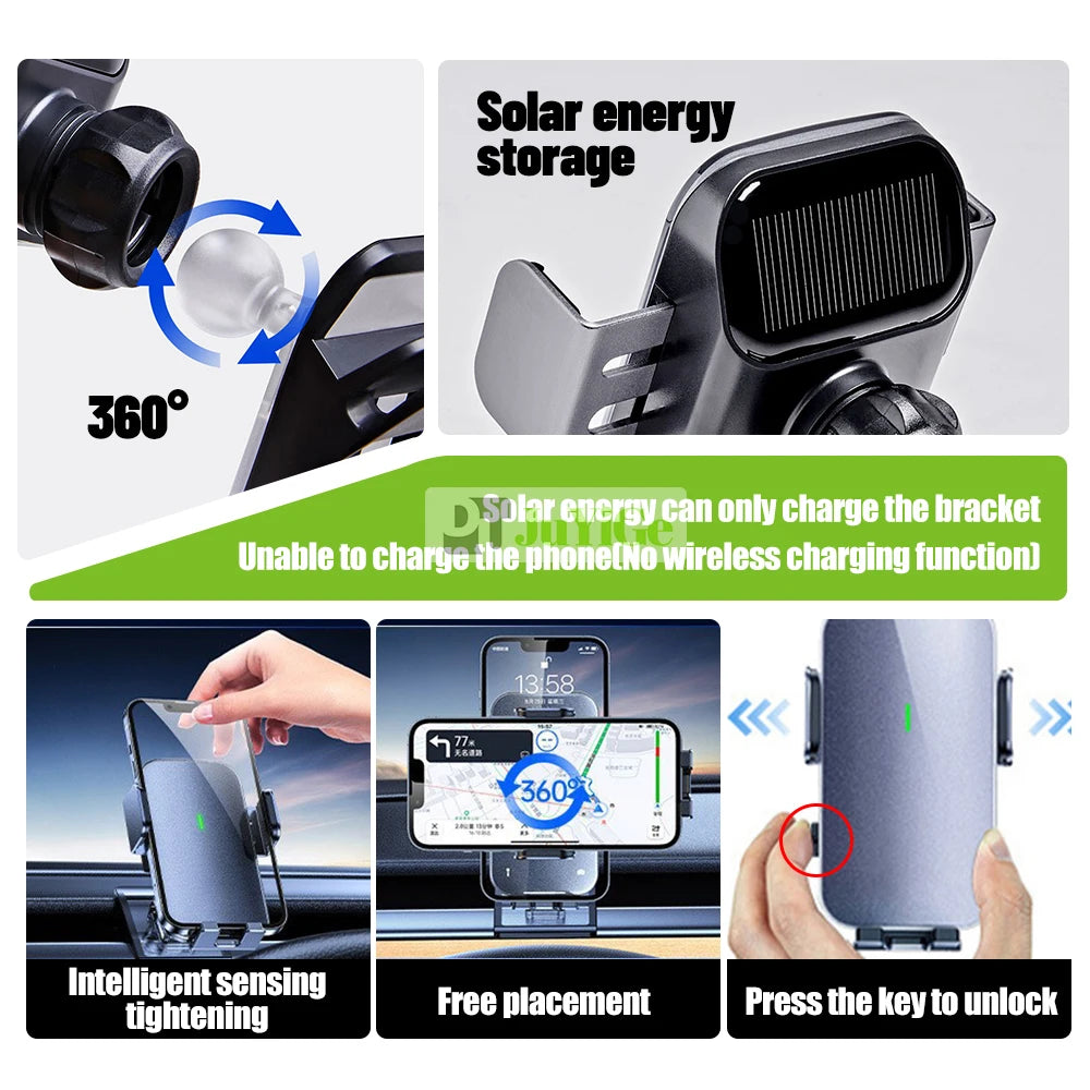 Solar Phone Holder For Mercedes Benz C Class + Wireless Charging