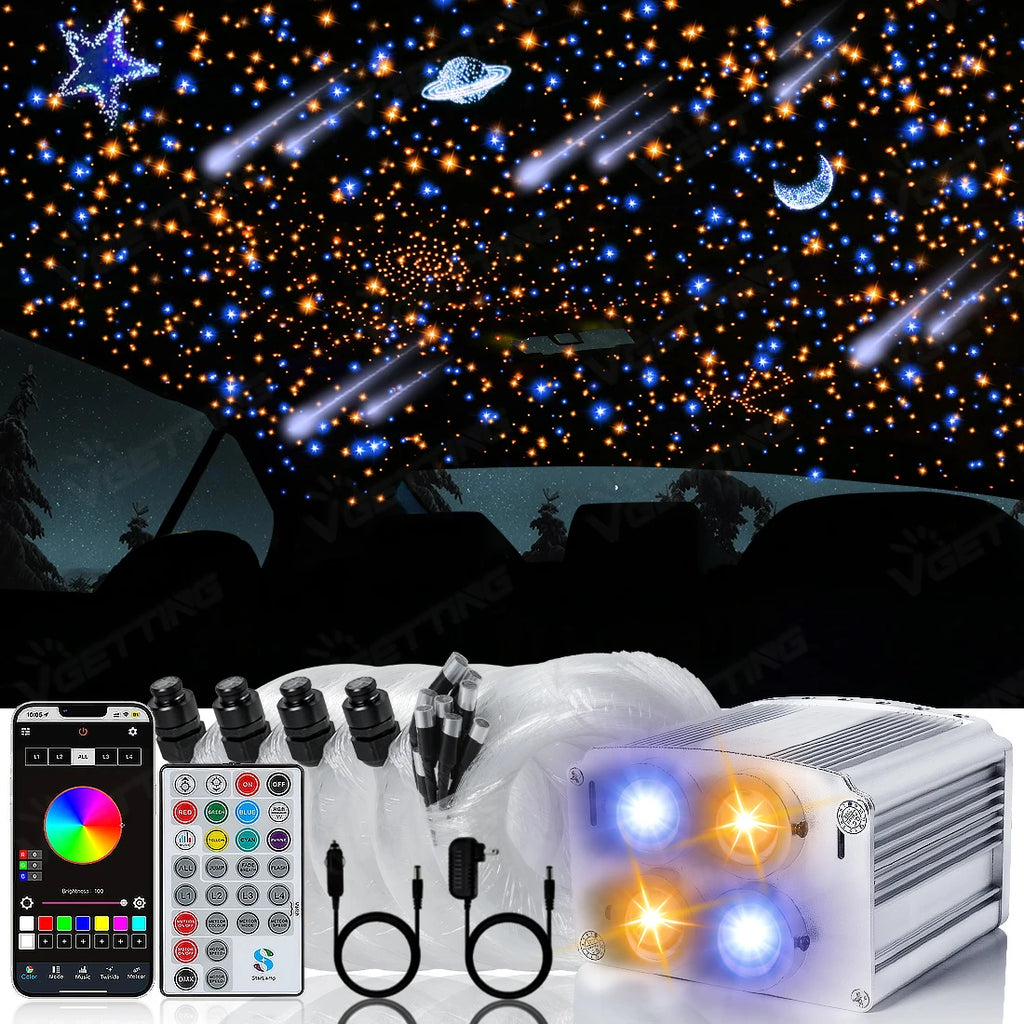 Starlight Headliner Kit 32W 4Port Twinkle Star Roof Meteor Light Fibre Optic 920ct