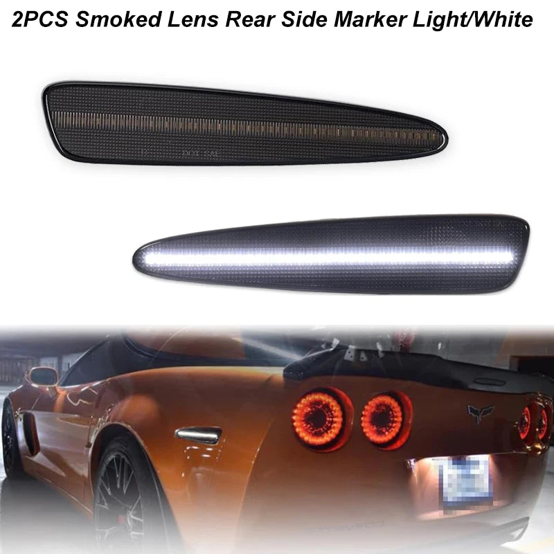 Amber Red or White LED Light Front Rear Bumper  Fender Light For Chevy Corvette C6 2005-2013