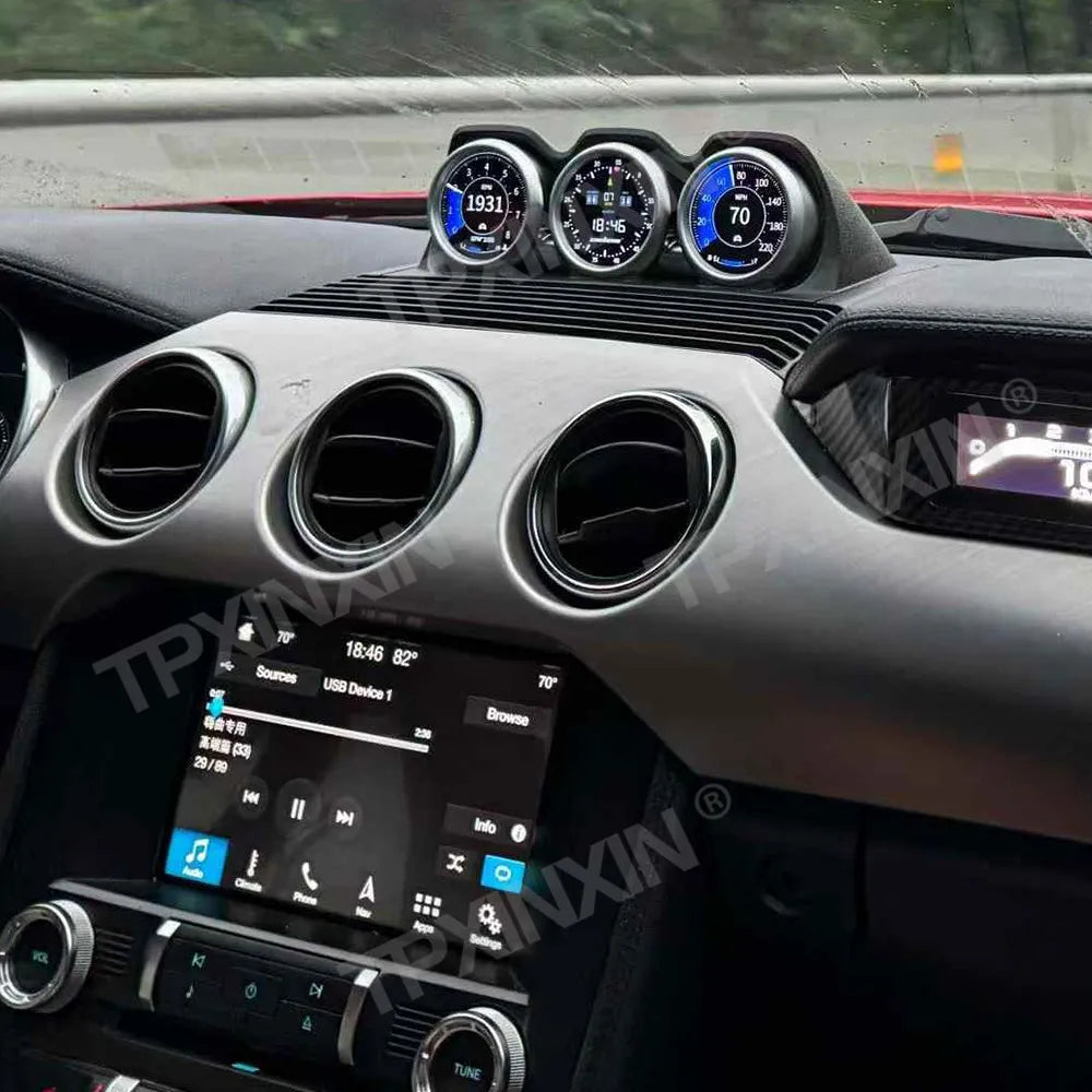 Pressure Gauge For Ford Mustang 2015~2023 Virtual Cockpit Speed Meter Dashboard Display