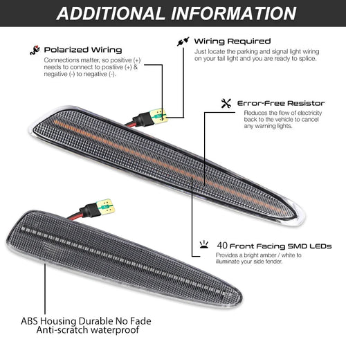 Amber Red or White LED Light Front Rear Bumper  Fender Light For Chevy Corvette C6 2005-2013