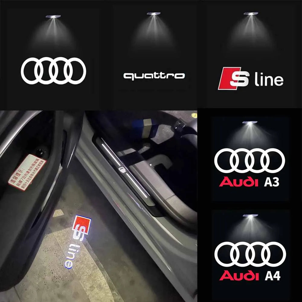2Pcs Led Car Door Logo Light HD