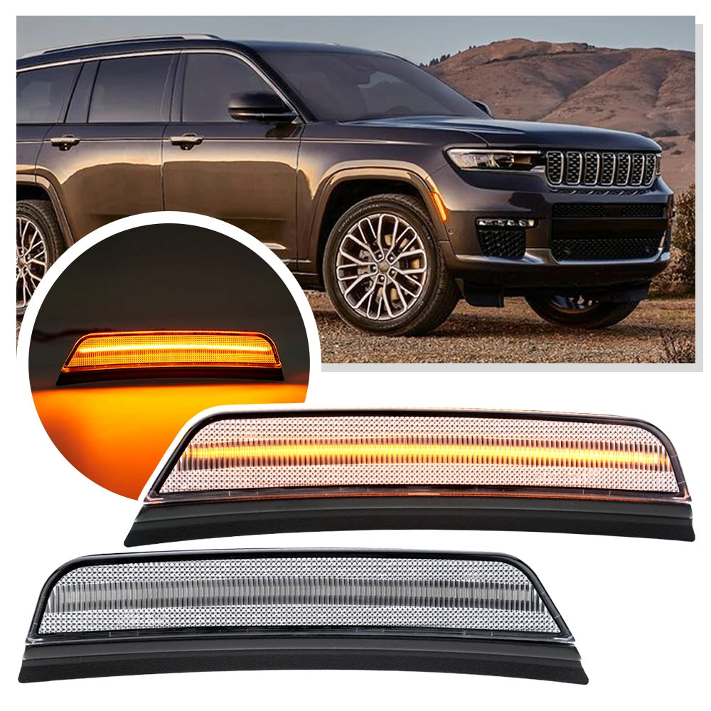 2X Front Side marker Lights For Jeep Grand Cherokee L WL 2021 2022 2023 2024 turn signal light accessories