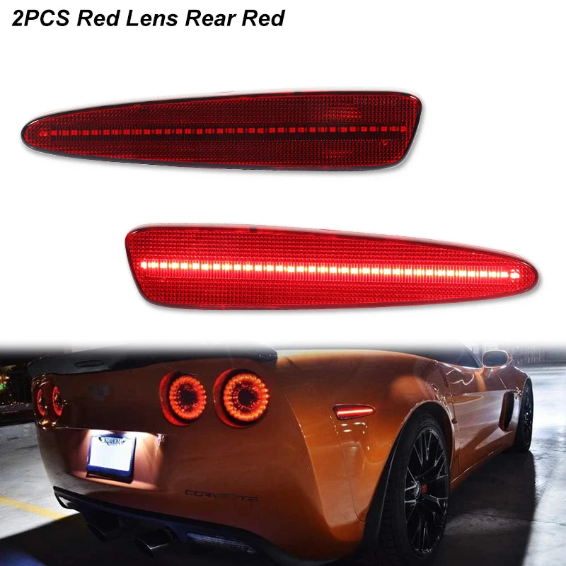 Amber Red or White LED Light Front Rear Bumper  Fender Light For Chevy Corvette C6 2005-2013