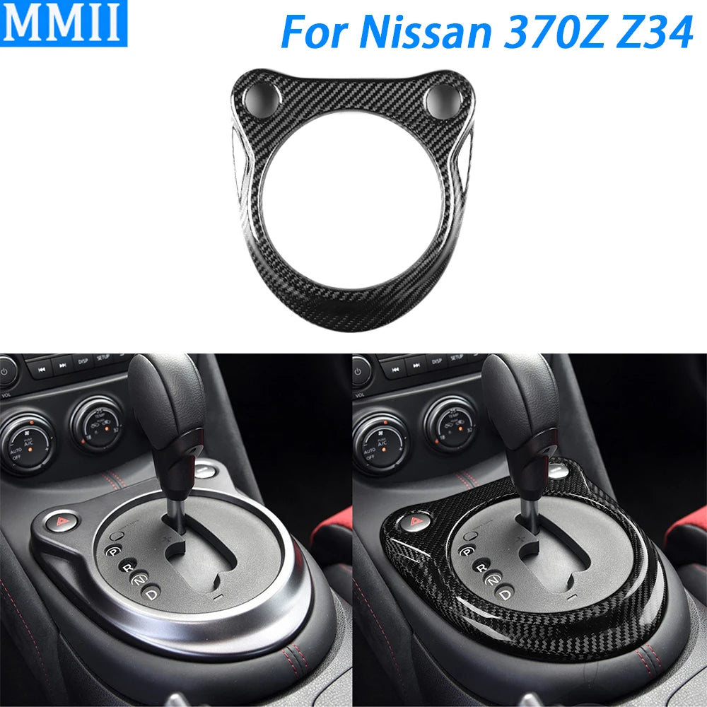 Carbon Fiber Gear Shift Panel Cover For Nissan 370Z Z34 2009-2019 Real Dry