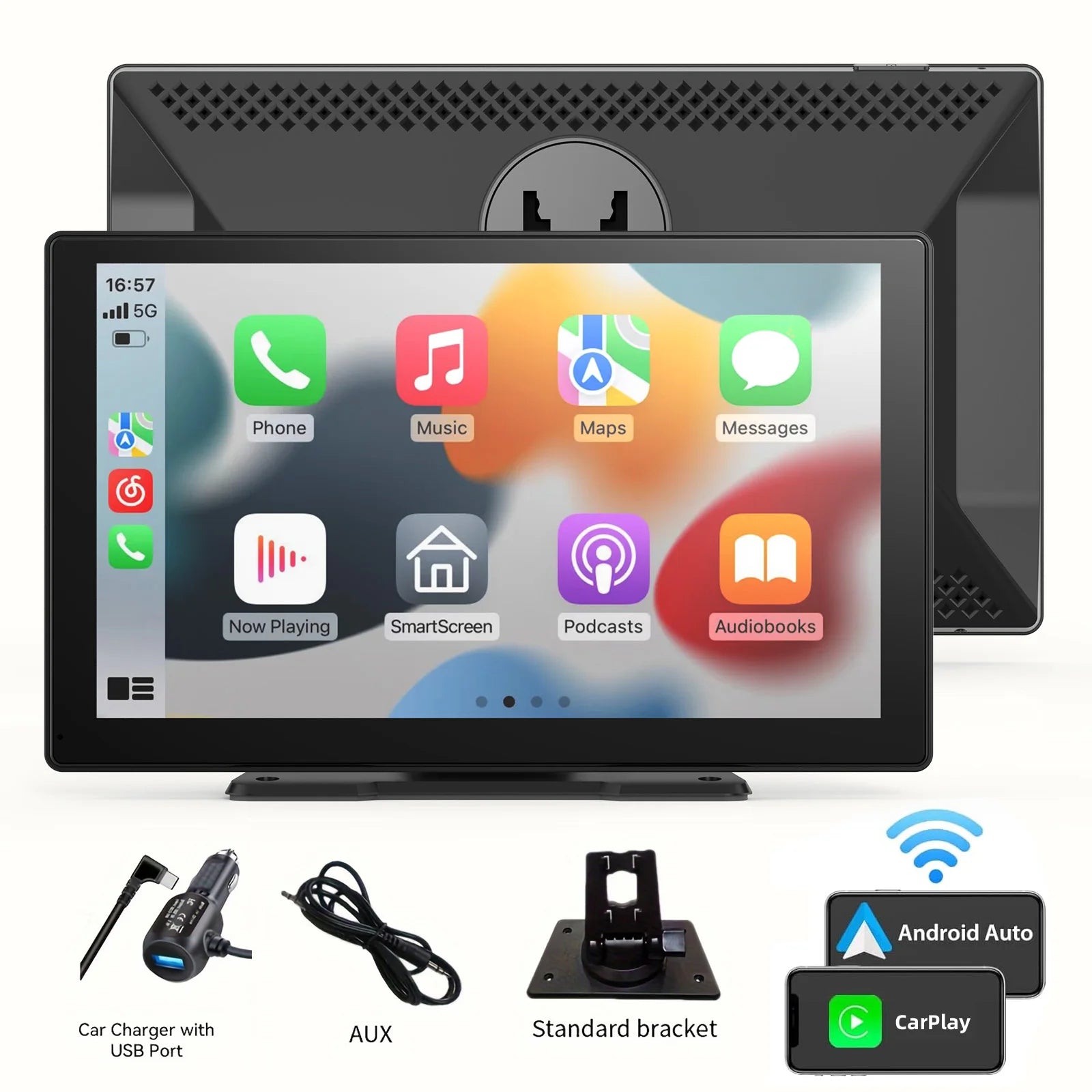 Pionray 7/9/10.26” CarPlay USB & AUX Support + Rearview Camera