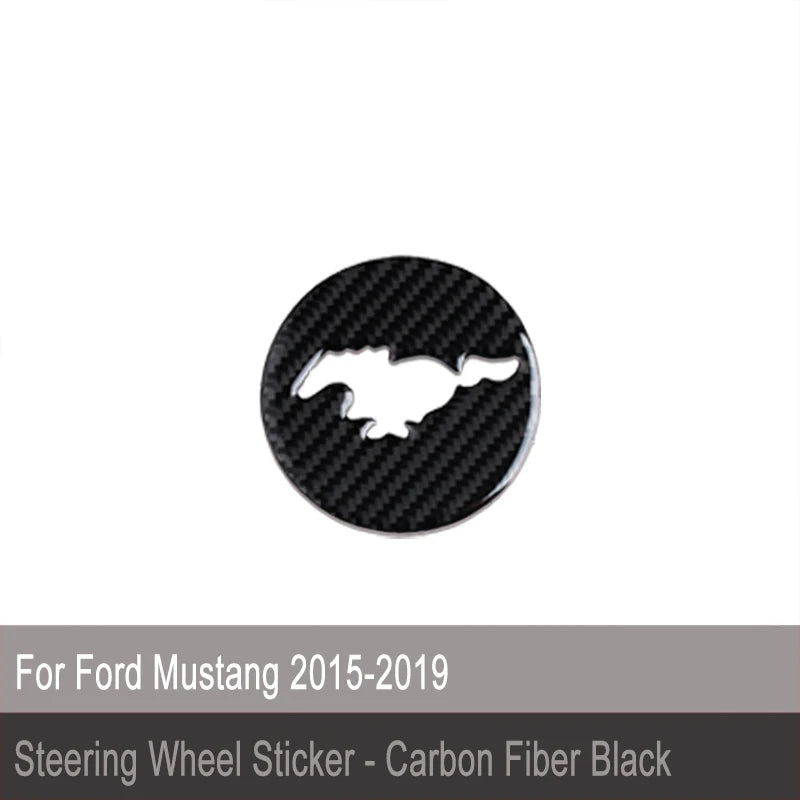 Carbon Fiber Interior Car Steering Wheel Cover For Ford Mustang 2015-2019
