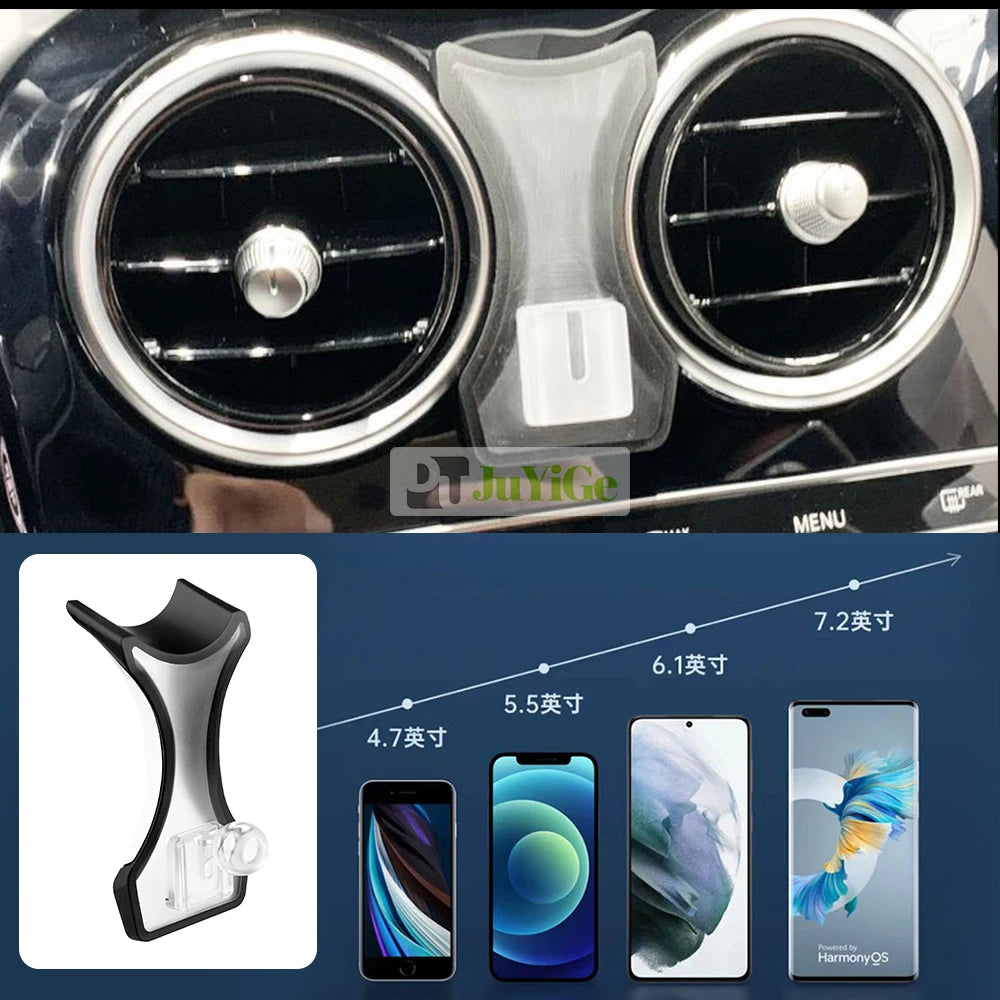 Solar Phone Holder For Mercedes Benz C Class + Wireless Charging