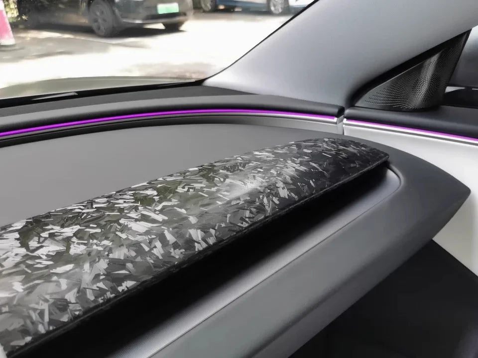 Black Chopped Forged Carbon Fiber Vinyl Wrap DIY Adhesive Film Foil Wrapping Decal