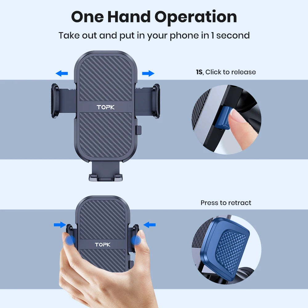 TOPK Air Vent Car Mount,[Big Phones&Thick Case Friendly] for All Phones