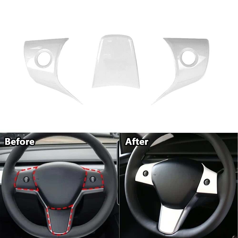 Carbon Fiber Steering Wheel Cover For Tesla Model 3 & Y