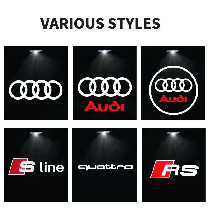 2Pcs Led Car Door Logo Light HD