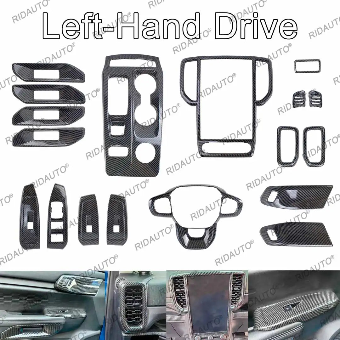 Carbon Fiber Interior Cover For FORD RANGER WILDTRAK 2023 2024