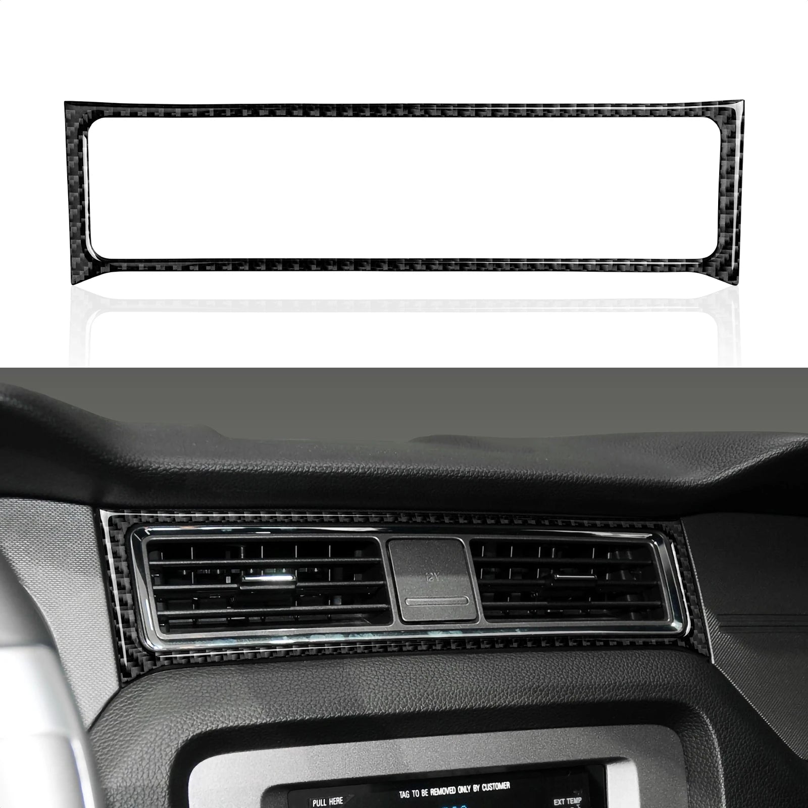 For Ford Mustang GT Shelby (2010-2014) Carbon Fiber Center Console Gear Shift Panel Steering Wheel Trim