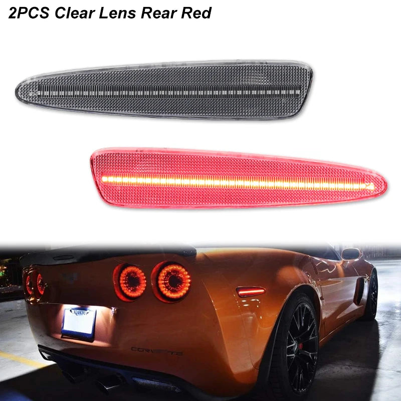 Amber Red or White LED Light Front Rear Bumper  Fender Light For Chevy Corvette C6 2005-2013