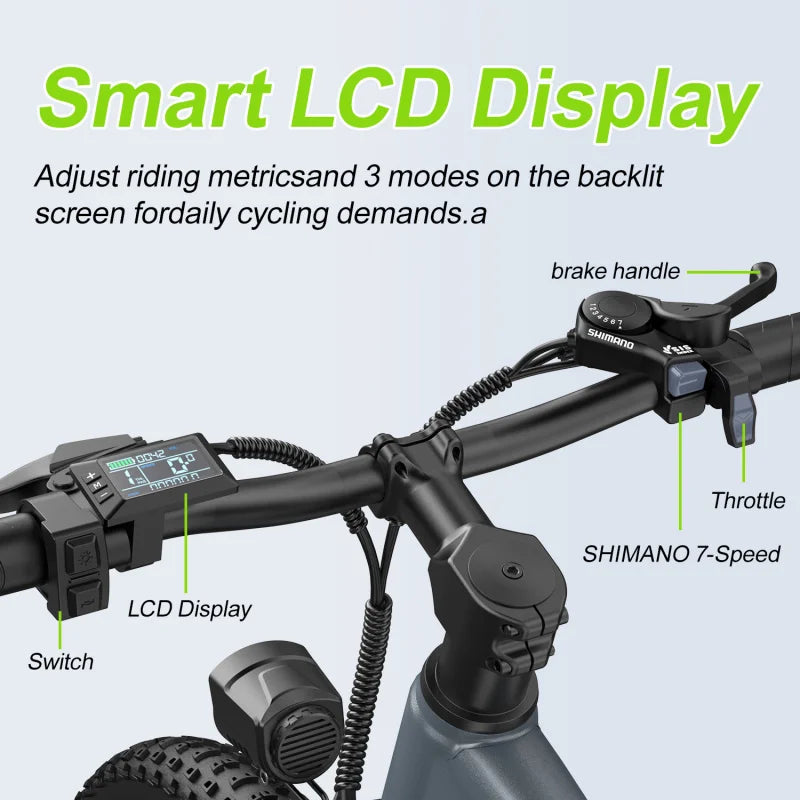 26-inch 21-speed adult E-Bike 500W motor 48V10.4AH lithium battery electric bicycle/mountain off-roader
