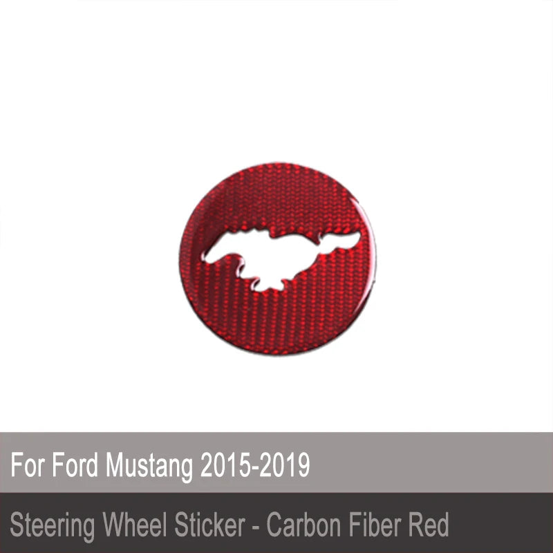 Carbon Fiber Interior Car Steering Wheel Cover For Ford Mustang 2015-2019