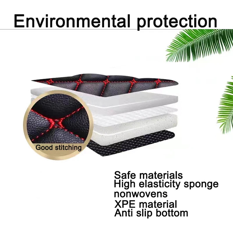 Luxury Leather Car Mat Ibiza 6J 6P MK4 Durable & Waterproof Floorboard Cover