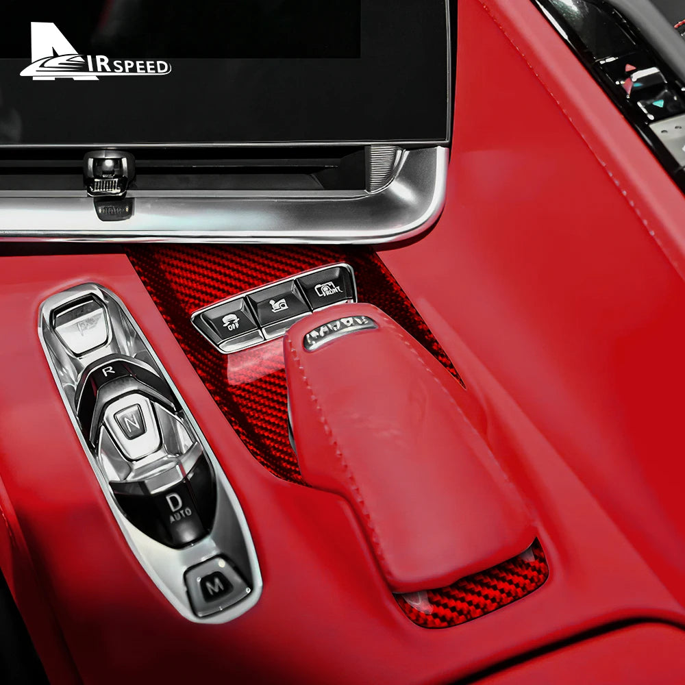 Real Carbon Fiber (Hard) For Chevrolet Corvette C8 Center Control Button Panel
