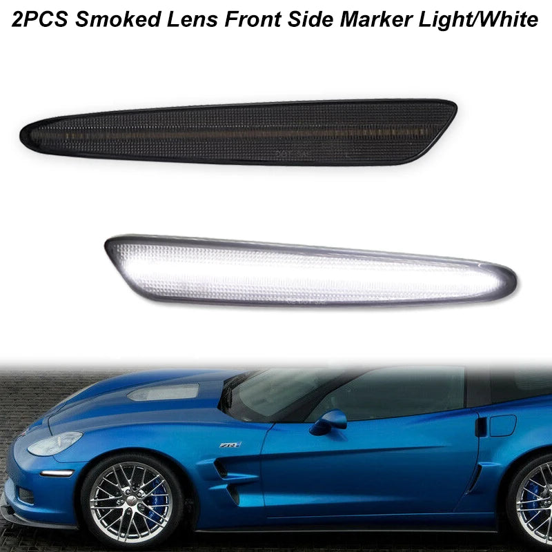 Amber Red or White LED Light Front Rear Bumper  Fender Light For Chevy Corvette C6 2005-2013