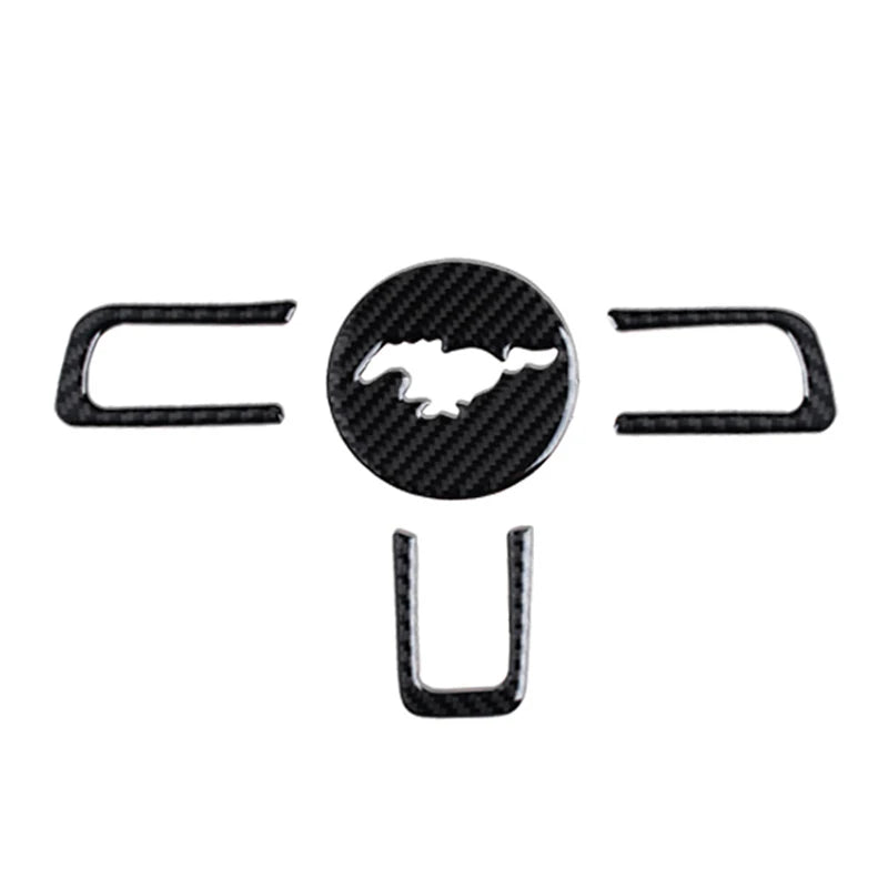 Carbon Fiber Interior Car Steering Wheel Cover For Ford Mustang 2015-2019