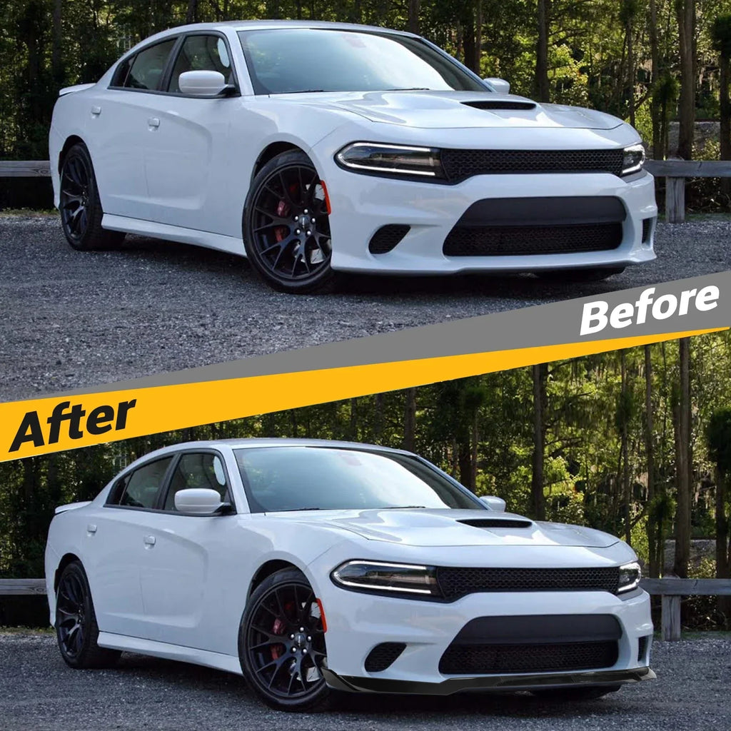 Car Front Bumper Splitter Carbon Fiber For Dodge Charger SRT 2015-2020 V2 Style Bumper Lip