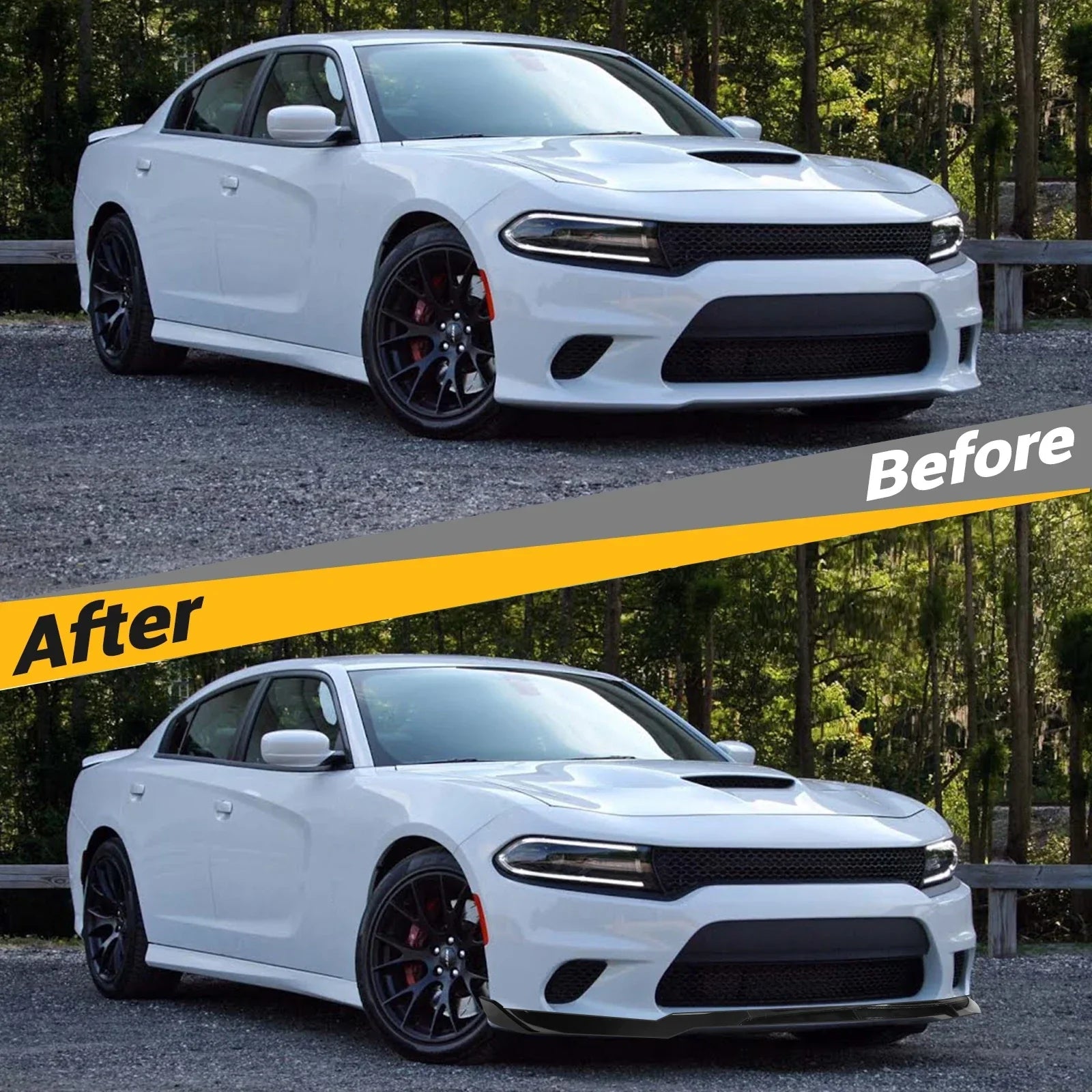 Car Front Bumper Splitter Carbon Fiber For Dodge Charger SRT 2015-2020 V2 Style Bumper Lip