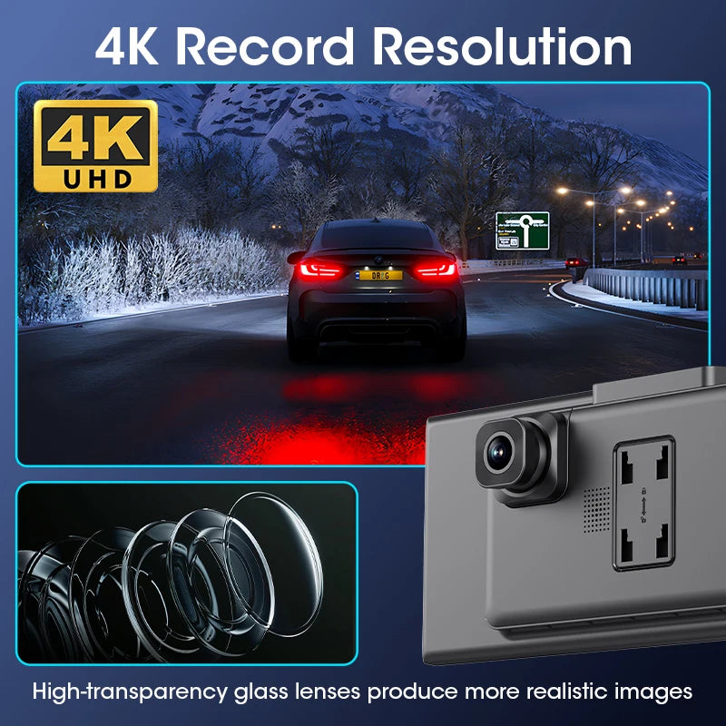 11.26 inch 4K Wireless CarPlay and Android Auto Portable Dash Cam Car Screen 5G WIFI & Navigation