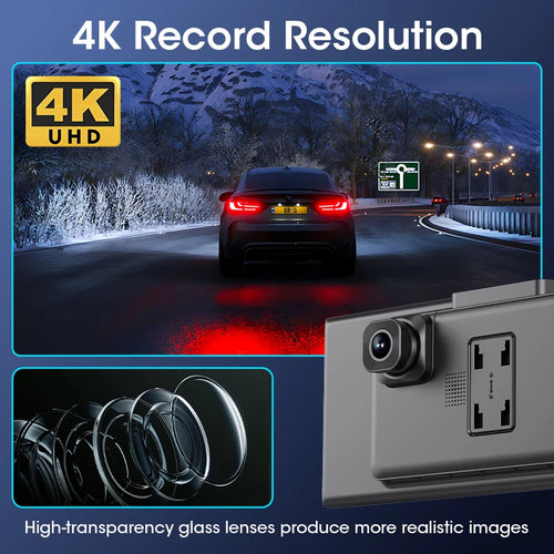 11.26 inch 4K Wireless CarPlay and Android Auto Portable Dash Cam Car Screen 5G WIFI & Navigation