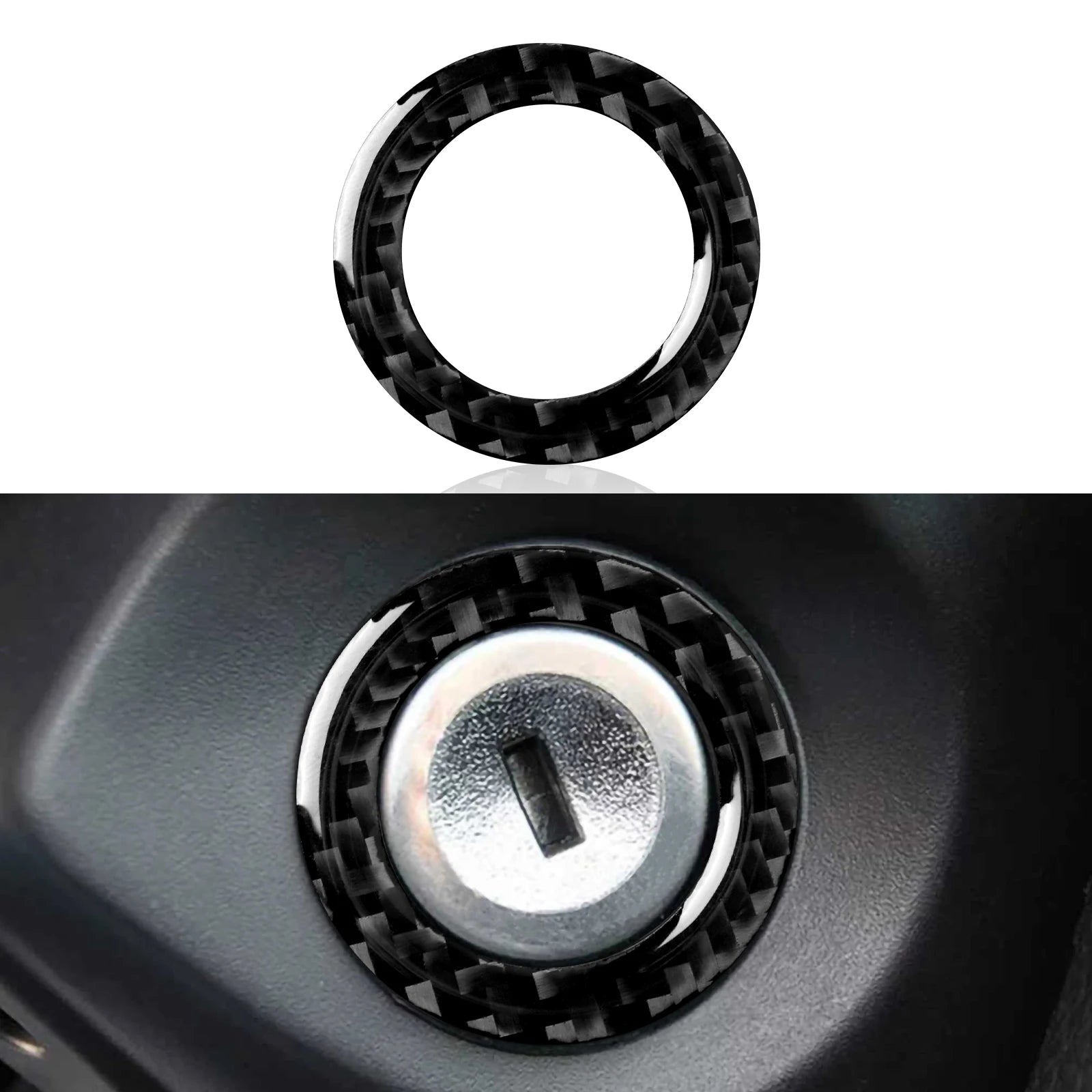 For Ford Mustang GT Shelby (2010-2014) Carbon Fiber Center Console Gear Shift Panel Steering Wheel Trim