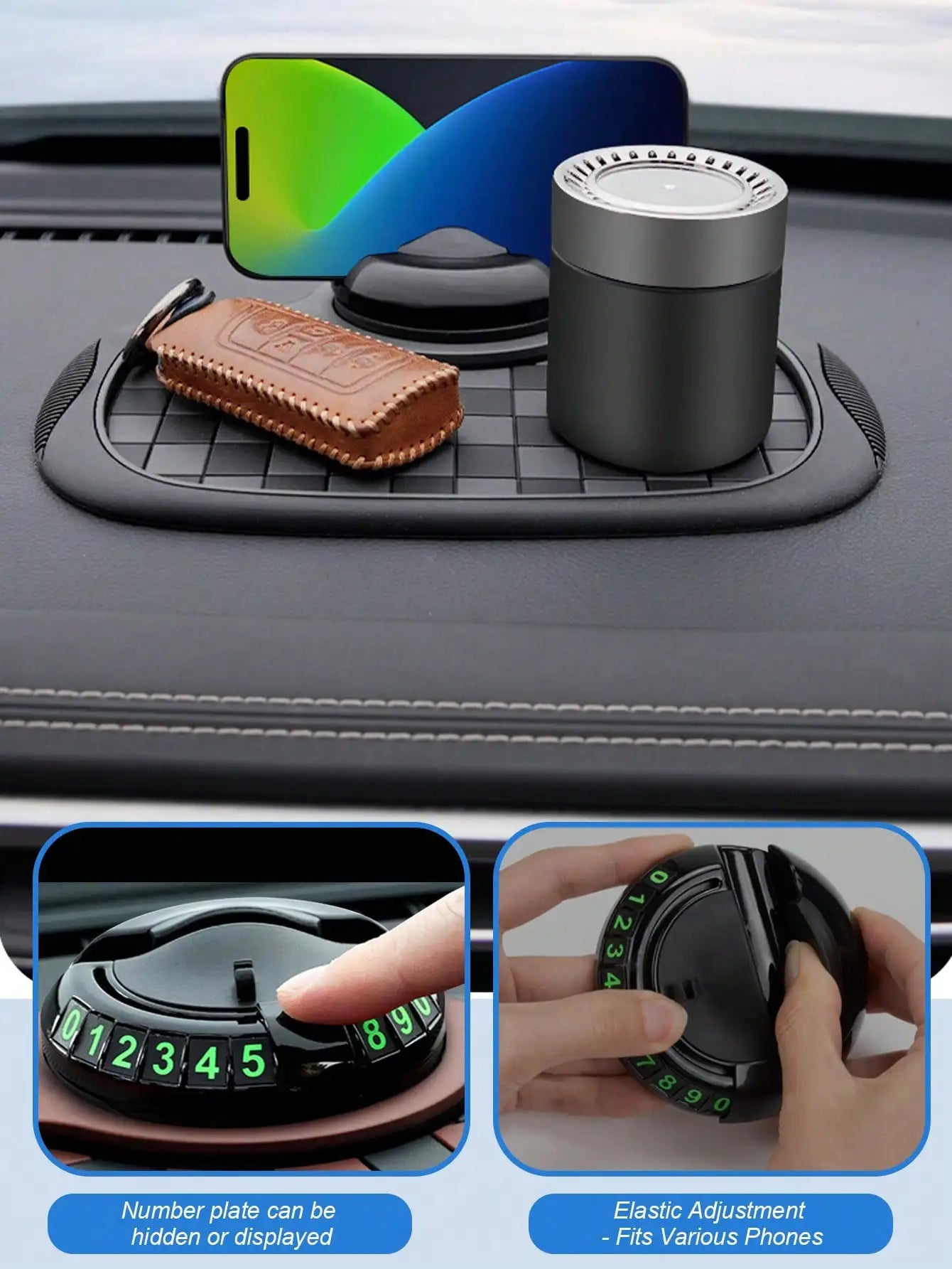 Car Dashboard Multi-Function Non-Slip Pad – Premium PVC Material, Universal for Navigation & Storage